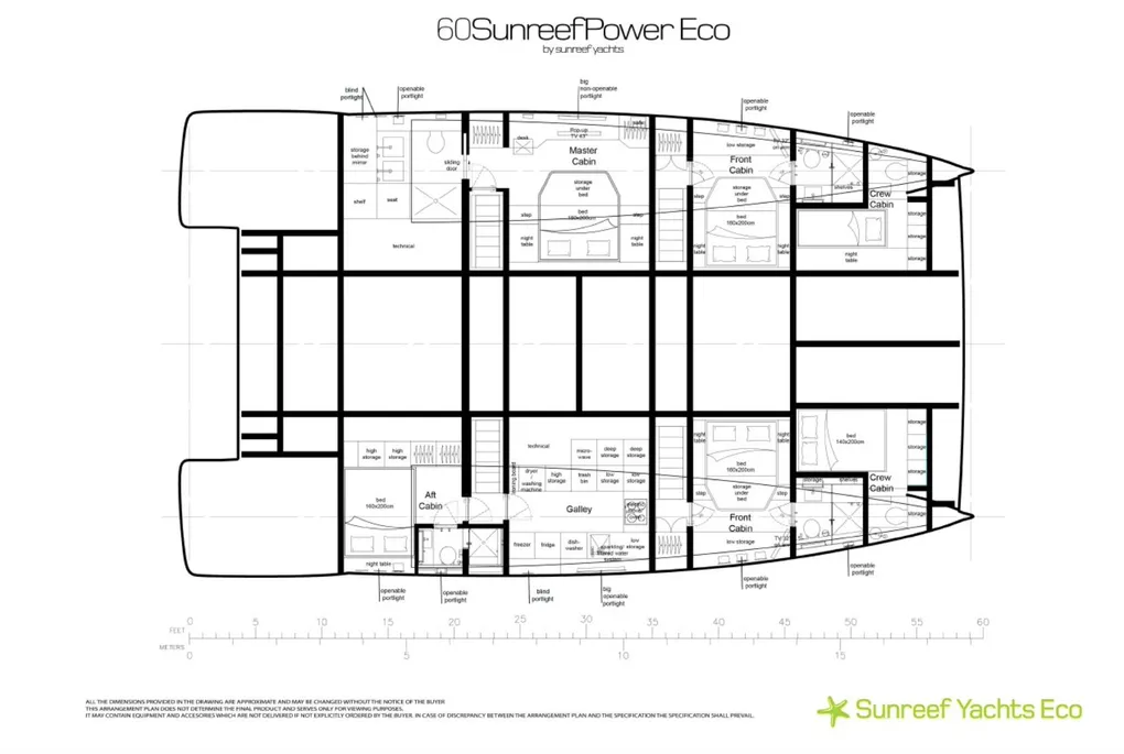 2024-sunreef-60-sunreef-power-eco-electric-power-9567851-20241002010914018-1_XLARGE Plan jachtu 60 Sunreef Power Eco firmy Sunreef Yachts, przedstawiający rozmieszczenie pomieszczeń i sekcji na pokładzie.