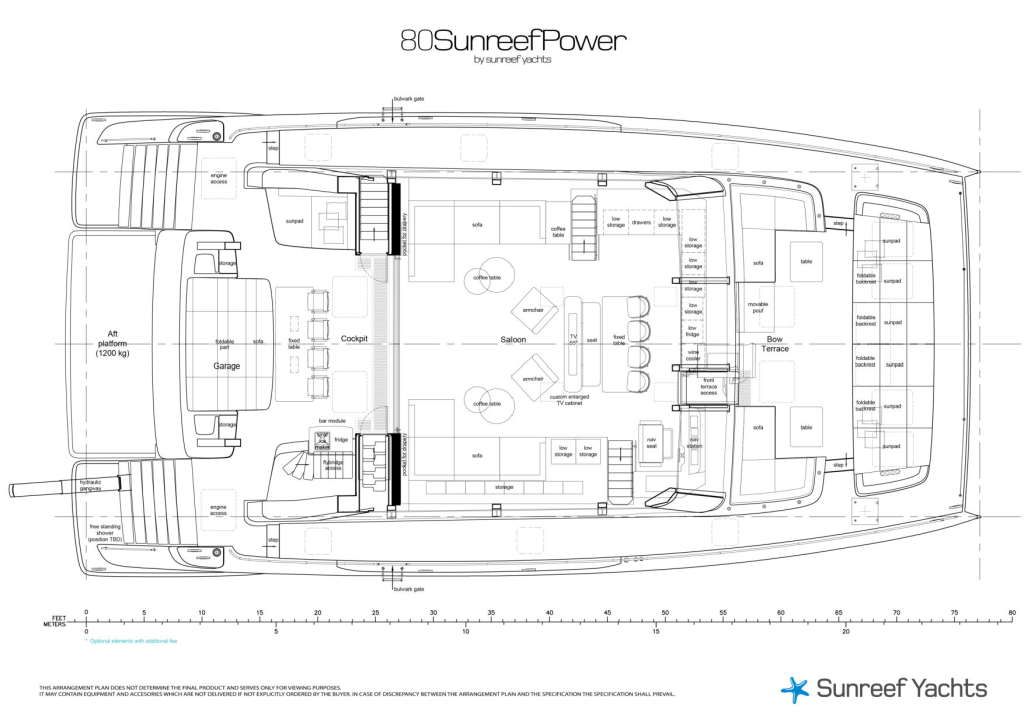 80P35.YD.layout.REV05 (4)_Page_2 A technical drawing of the 80 Sunreef Power yacht by Sunreef Yachts, showing detailed layout and design features.